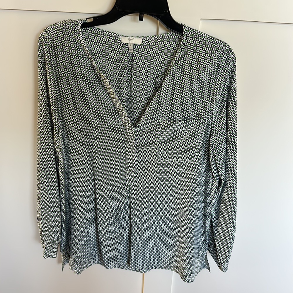 Joie LS Silk Pullover Blouse L